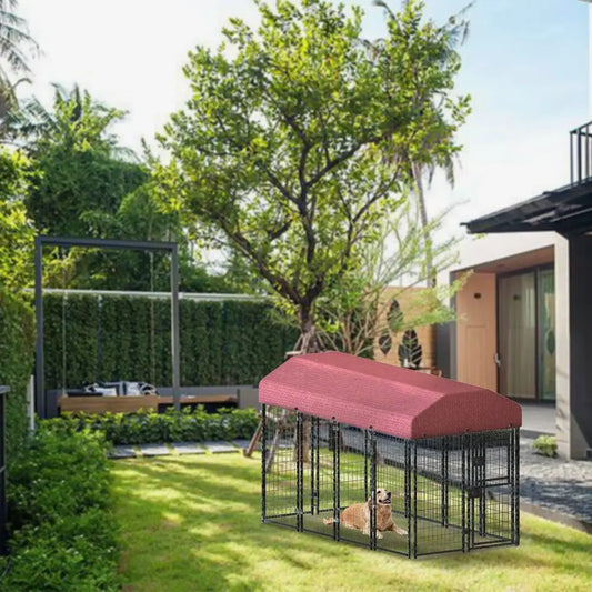 12-Piece Black Square Tube Wire Running Cage with Single Door for Pet Owners